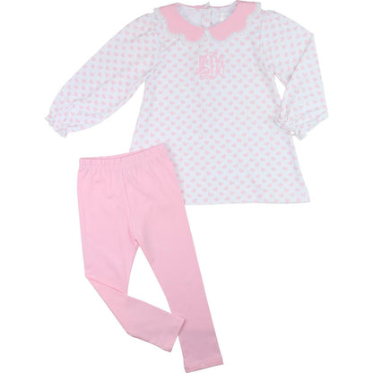 Pink Heart Knit Legging Set  Eliza James Kids