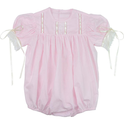 Pink Heirloom Lace Bubble  Smocked Threads