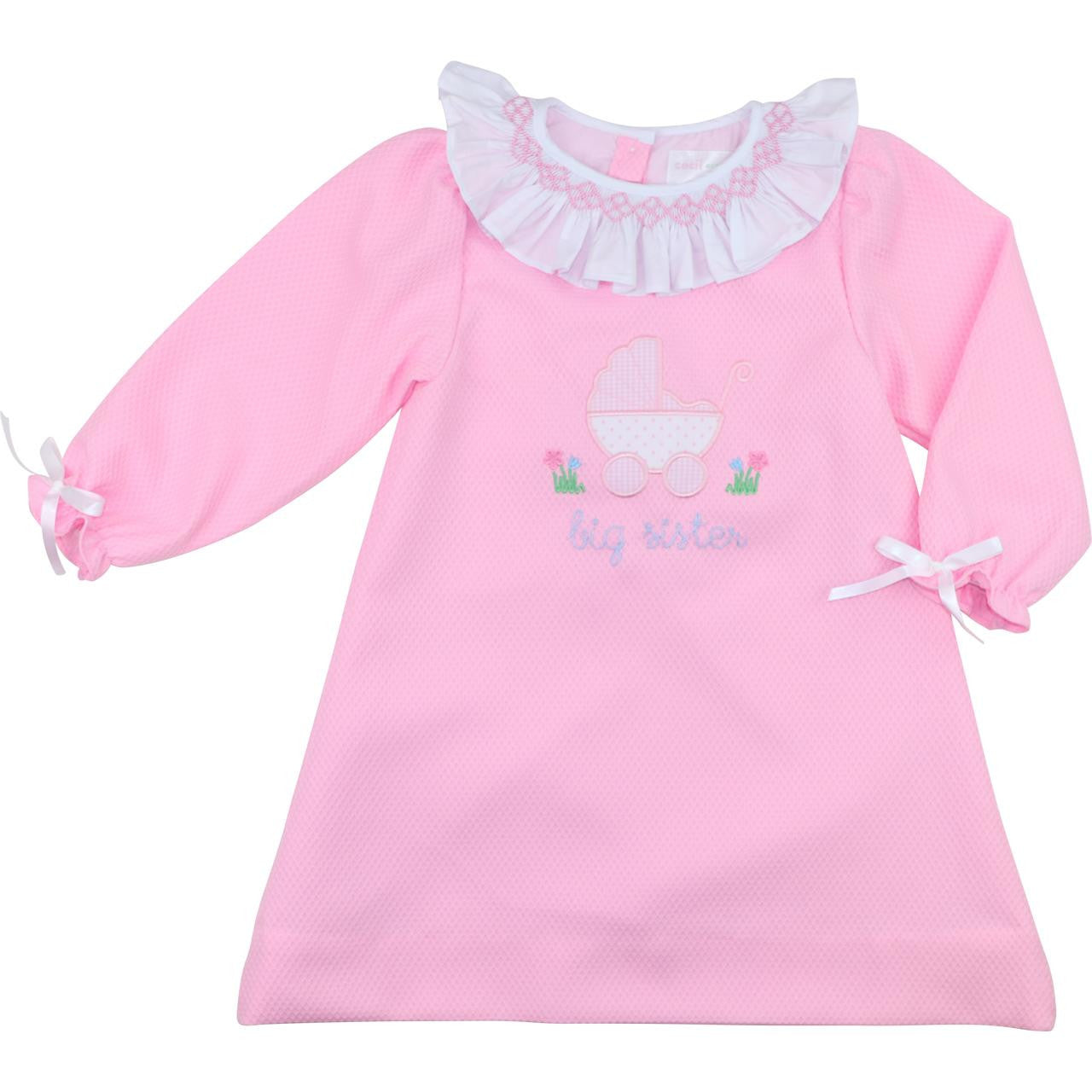 Pink Honeycomb Smocked Big Sister Dress  Smocked Threads