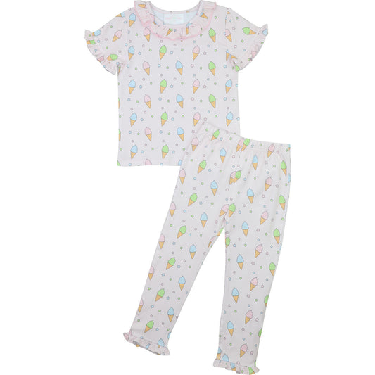 Pink Ice Cream Print Knit Pajamas  Smocked Threads