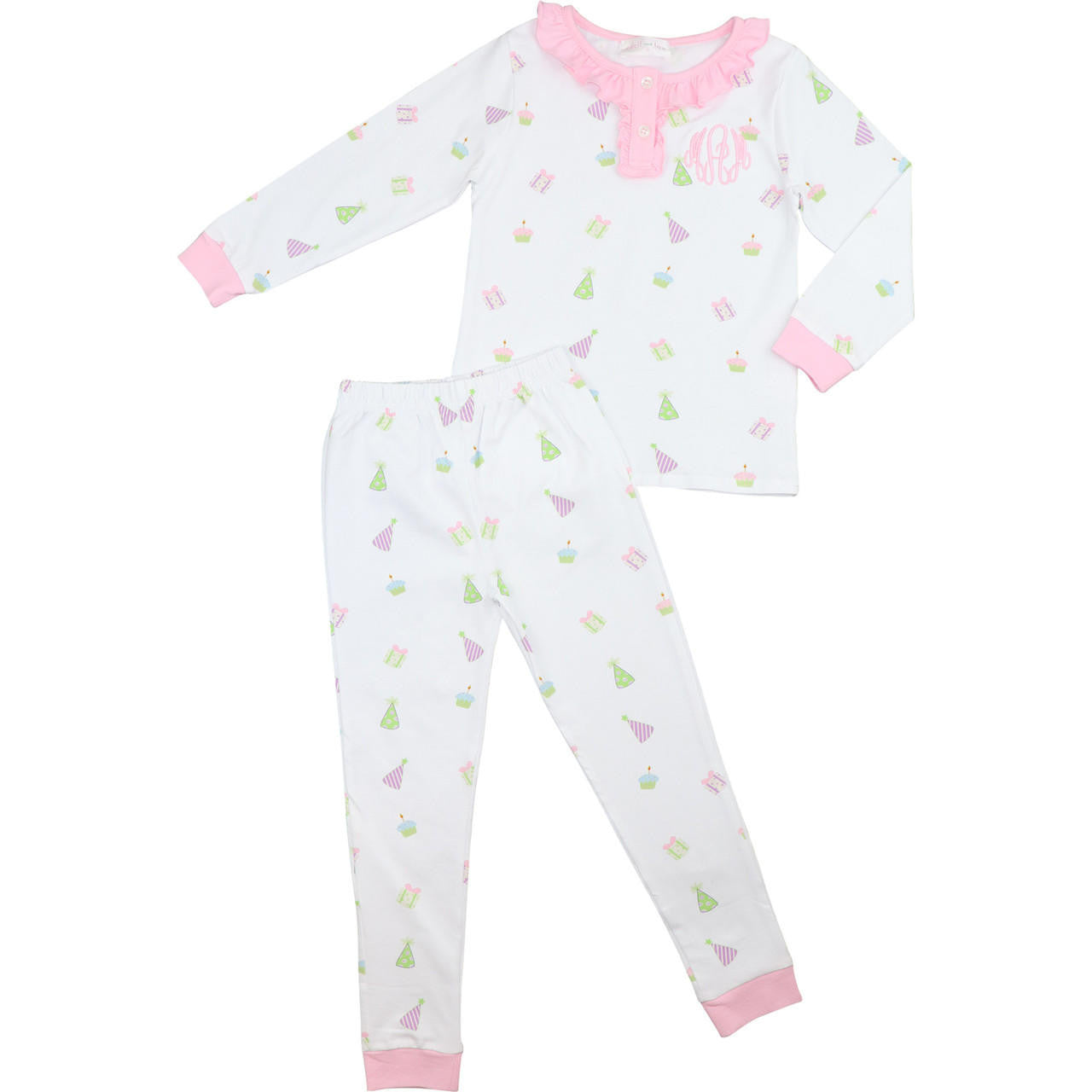 Pink Knit Birthday Pajamas Smocked Threads