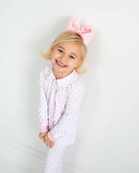 Pink Knit Heart Pajamas  Eliza James Kids