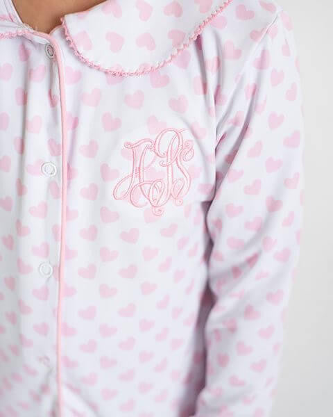 Pink Knit Heart Pajamas  Eliza James Kids