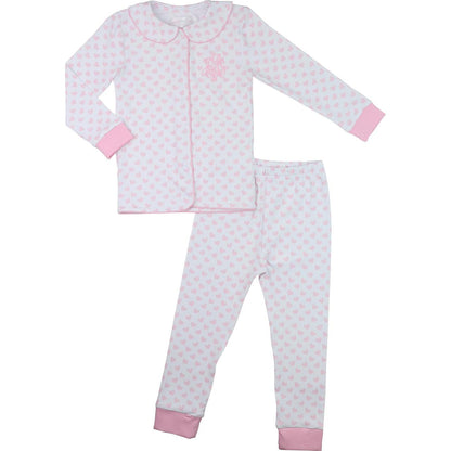 Pink Knit Heart Pajamas  Eliza James Kids