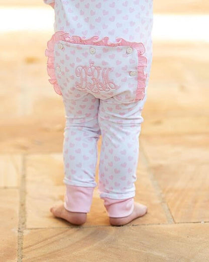 Pink Knit Heart Zipper Pajamas  Eliza James Kids