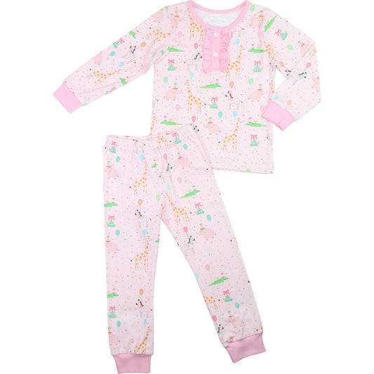 Pink Knit Party Animals Pajamas - Shipping Early June  Smocked Threads