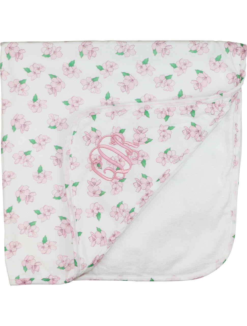 Pink Magnolia Hooded Towel Monogram