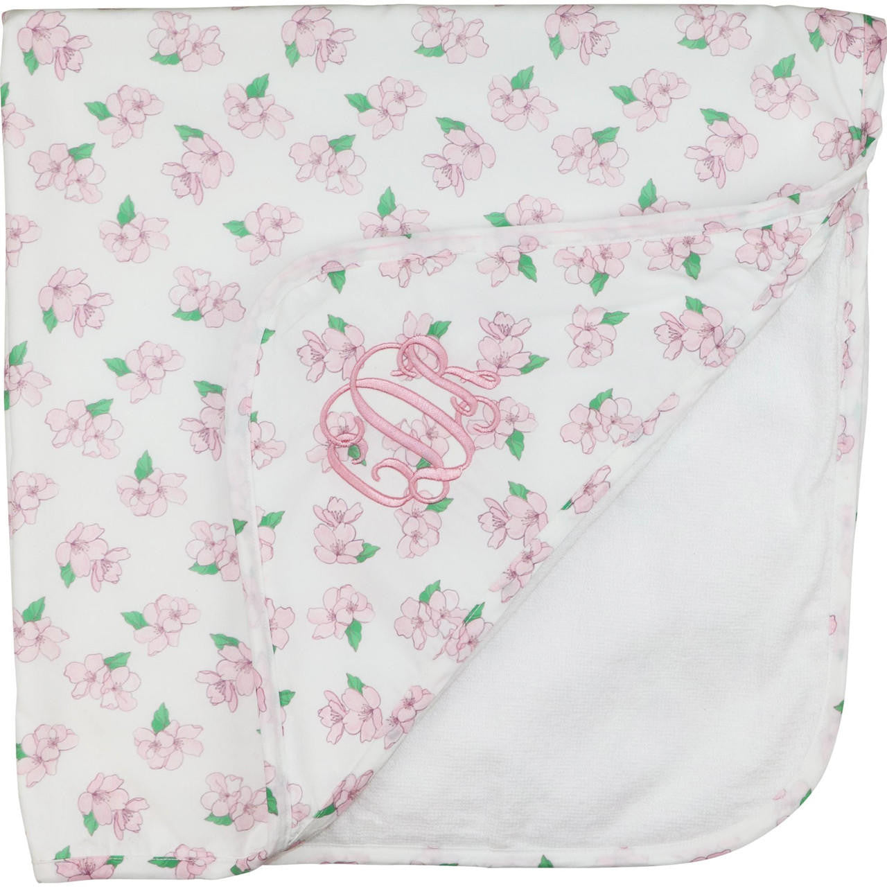 Pink Magnolia Hooded Towel Monogram