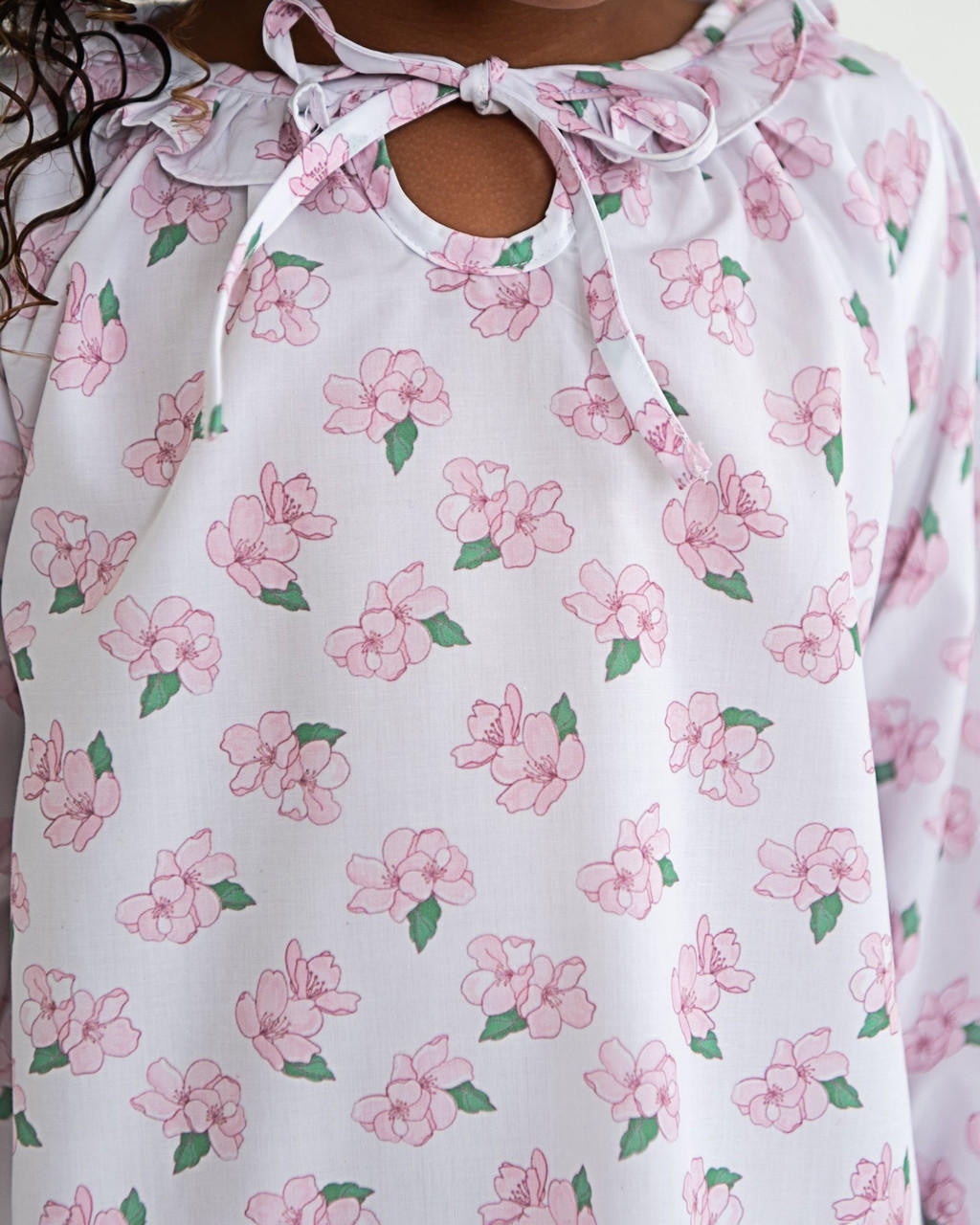 Pink Magnolia Print Nightgown   Smocked Threads