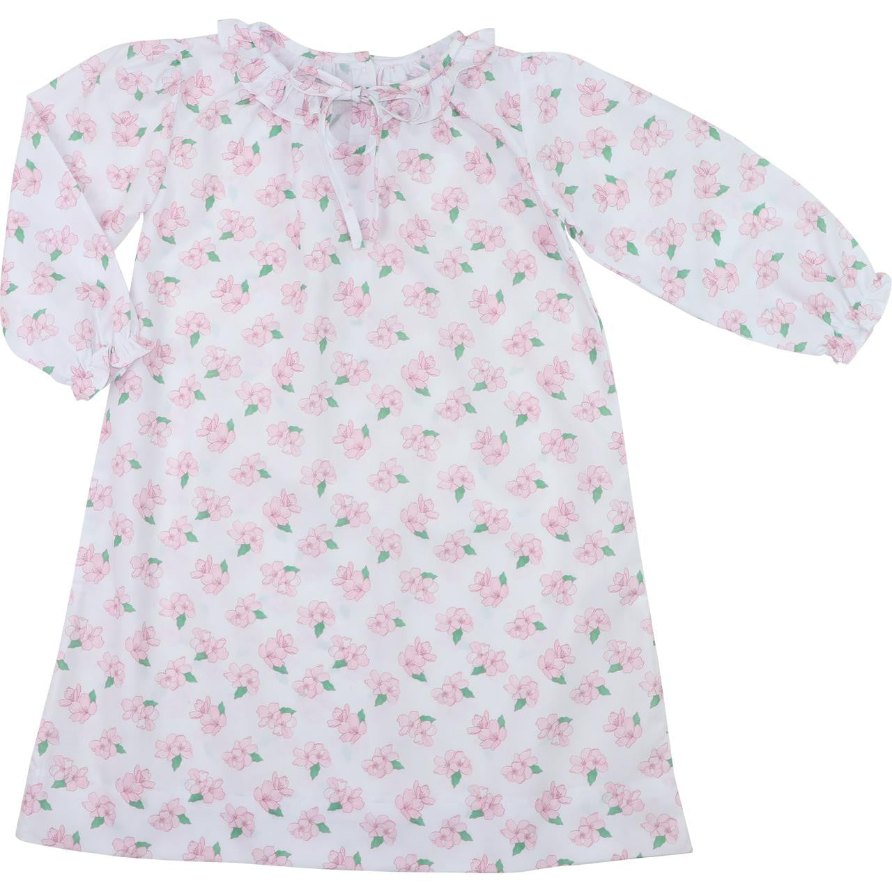 Pink Magnolia Print Nightgown   Smocked Threads