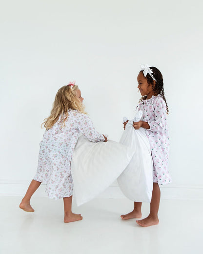 Pink Magnolia Print Nightgown   Smocked Threads