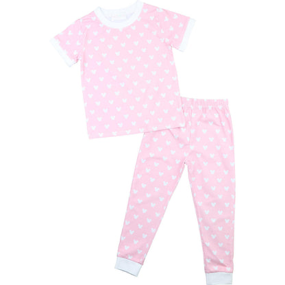 Pink Mouse Ears Print Knit Pajamas  