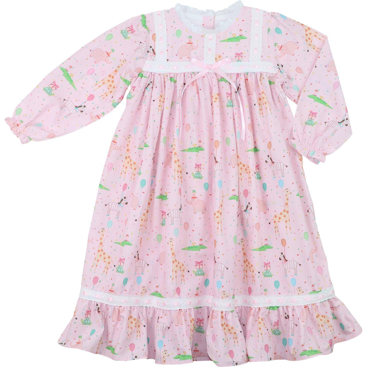 Pink Party Animals Nightgown   Smocked Threads