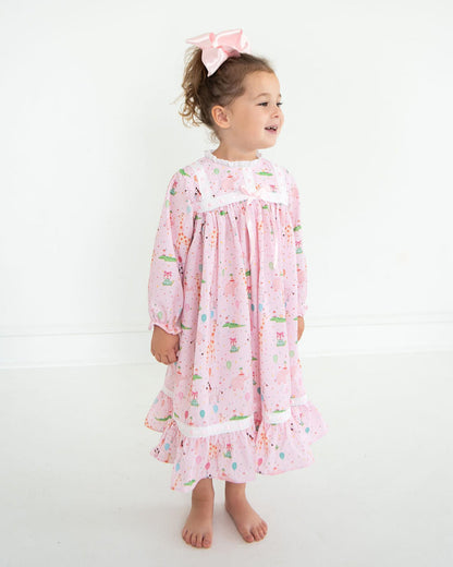 Pink Party Animals Nightgown   Smocked Threads