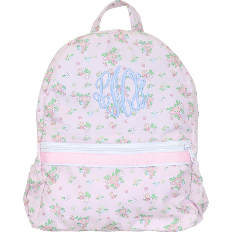 Pink Petite Floral Backpack  Monogram