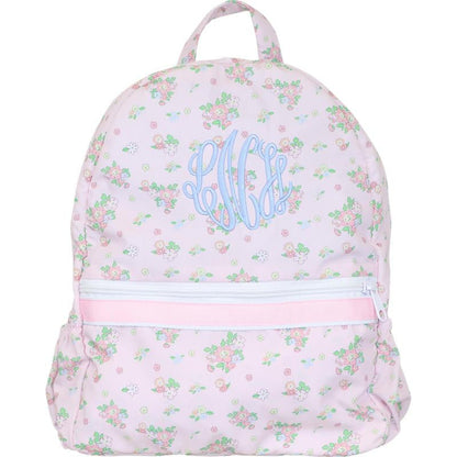 Pink Petite Floral Backpack  Monogram