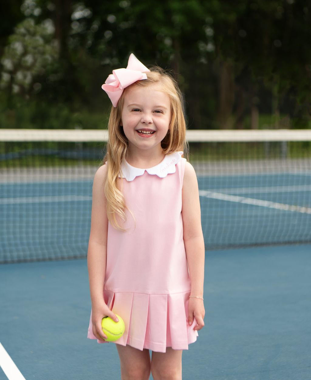 Pink Scalloped Collar Tennis Dress  Cecil and Lou