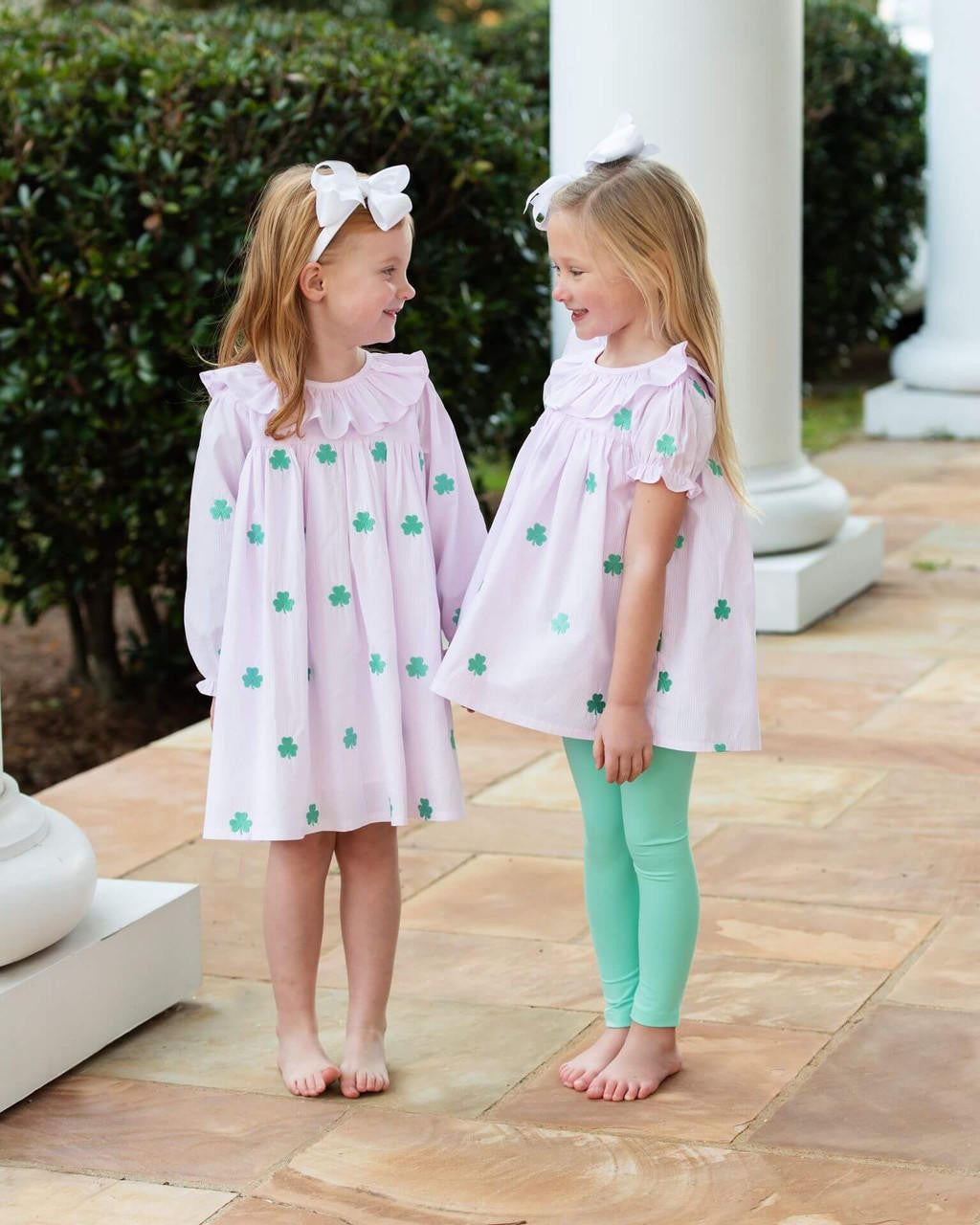 Pink Stripe Embroidered Shamrock Dress  Smocked Threads