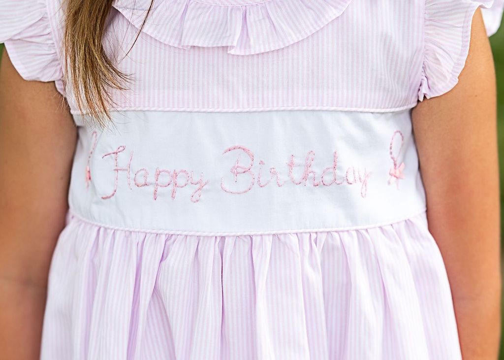 Pink Stripe Happy Birthday Dress  Cecil and Lou