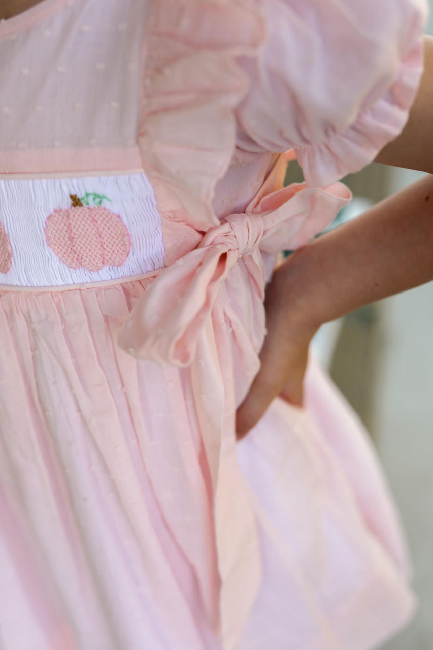 Pink Swiss Dot Smocked Pumpkin Diaper Set - Shipping Late September  Smocked Threads