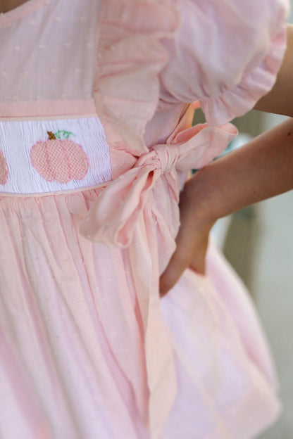 Pink Swiss Dot Smocked Pumpkin Diaper Set - Shipping Late September  Smocked Threads