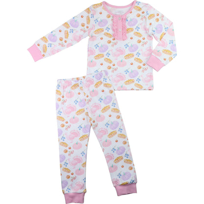 Pink Thanksgiving Print Knit Pajamas - Shipping Mid October  Smocked Threads