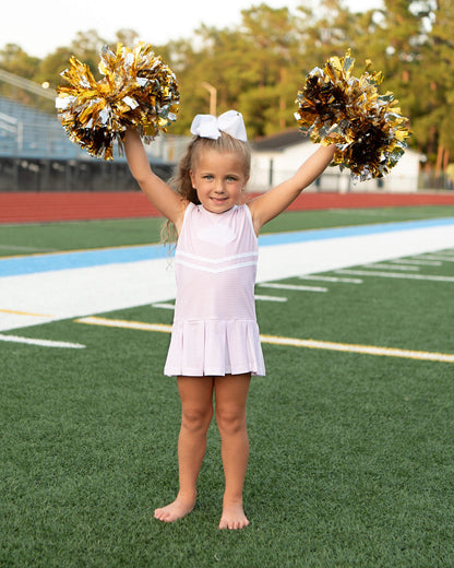 Pink Striped Lycra Tennis/Cheer Dress