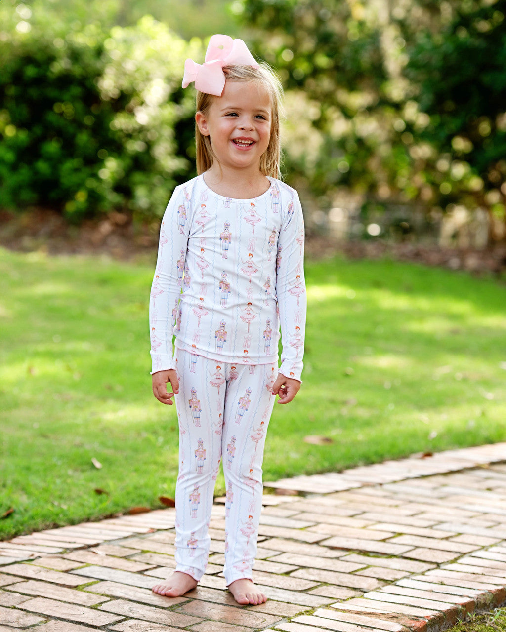 Pink and Blue Ballet Nutcracker Print Knit Pajamas