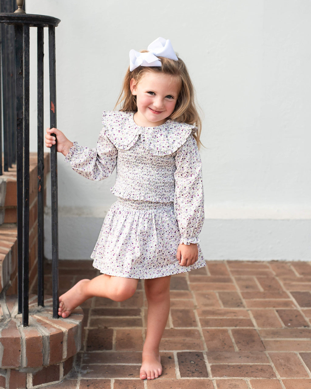 Lavender Liberty Smocked Skirt Set