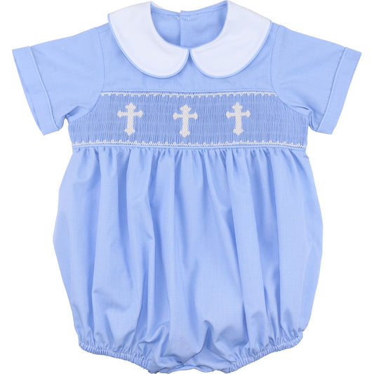 Blue Smocked Cross Bubble