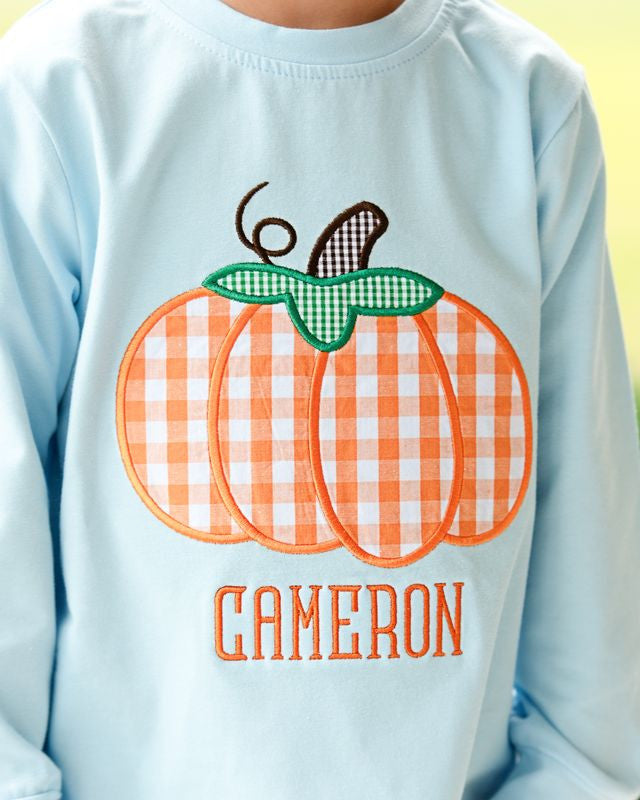 Blue Knit Pumpkin Shirt