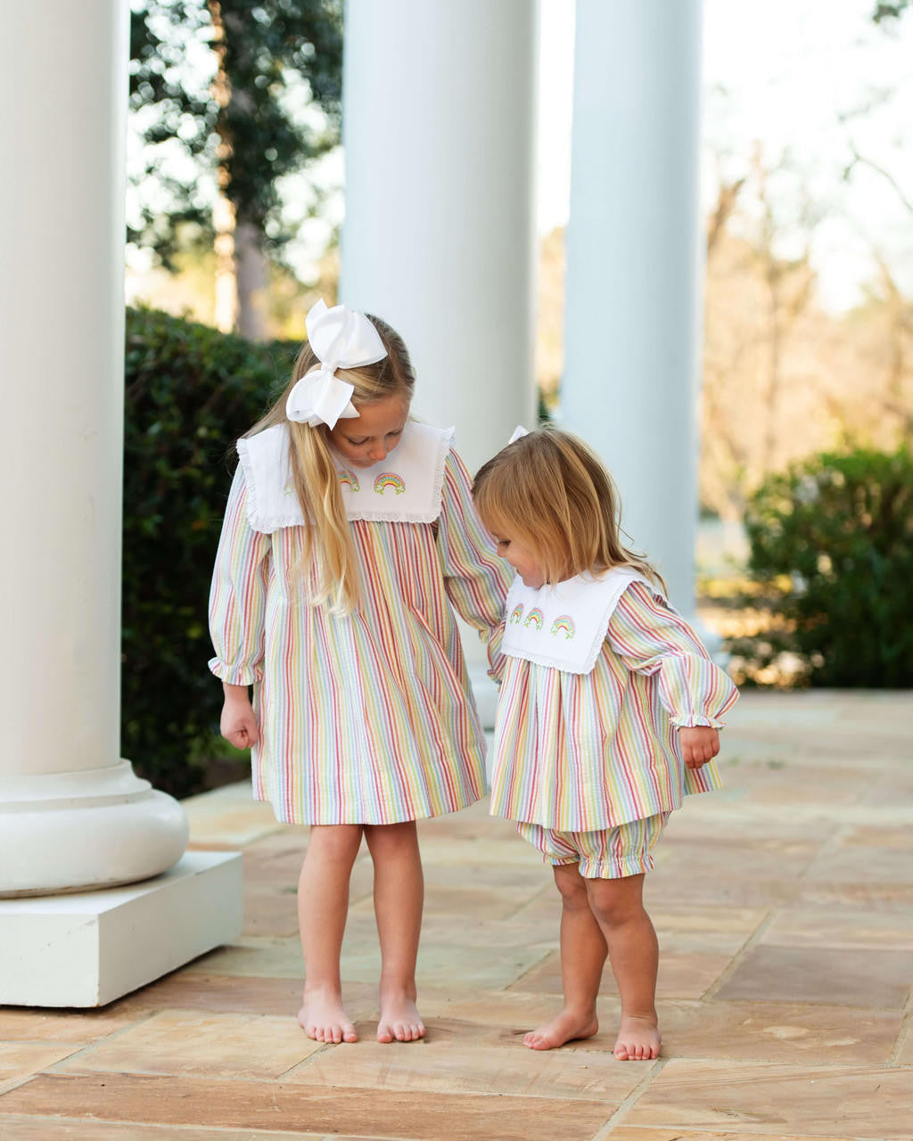 Rainbow Seersucker Shamrock Dress  Smocked Threads