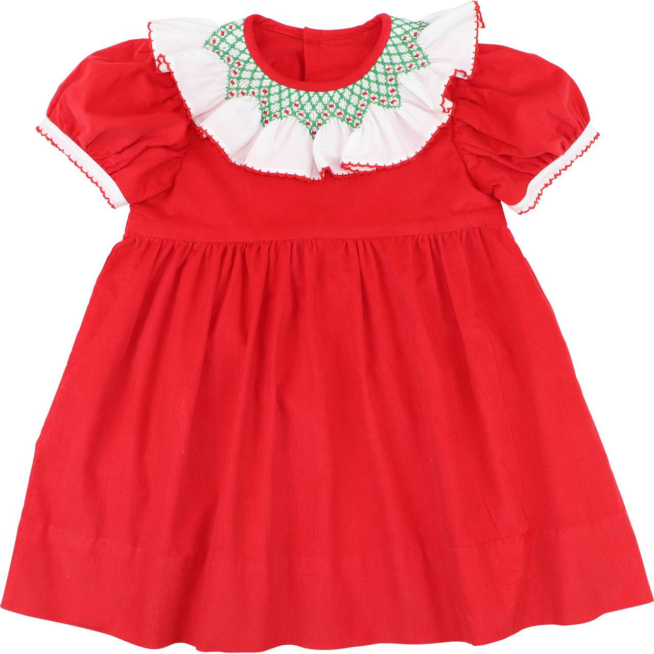 Red And Green Smocked Collar Dress  Smocked Threads