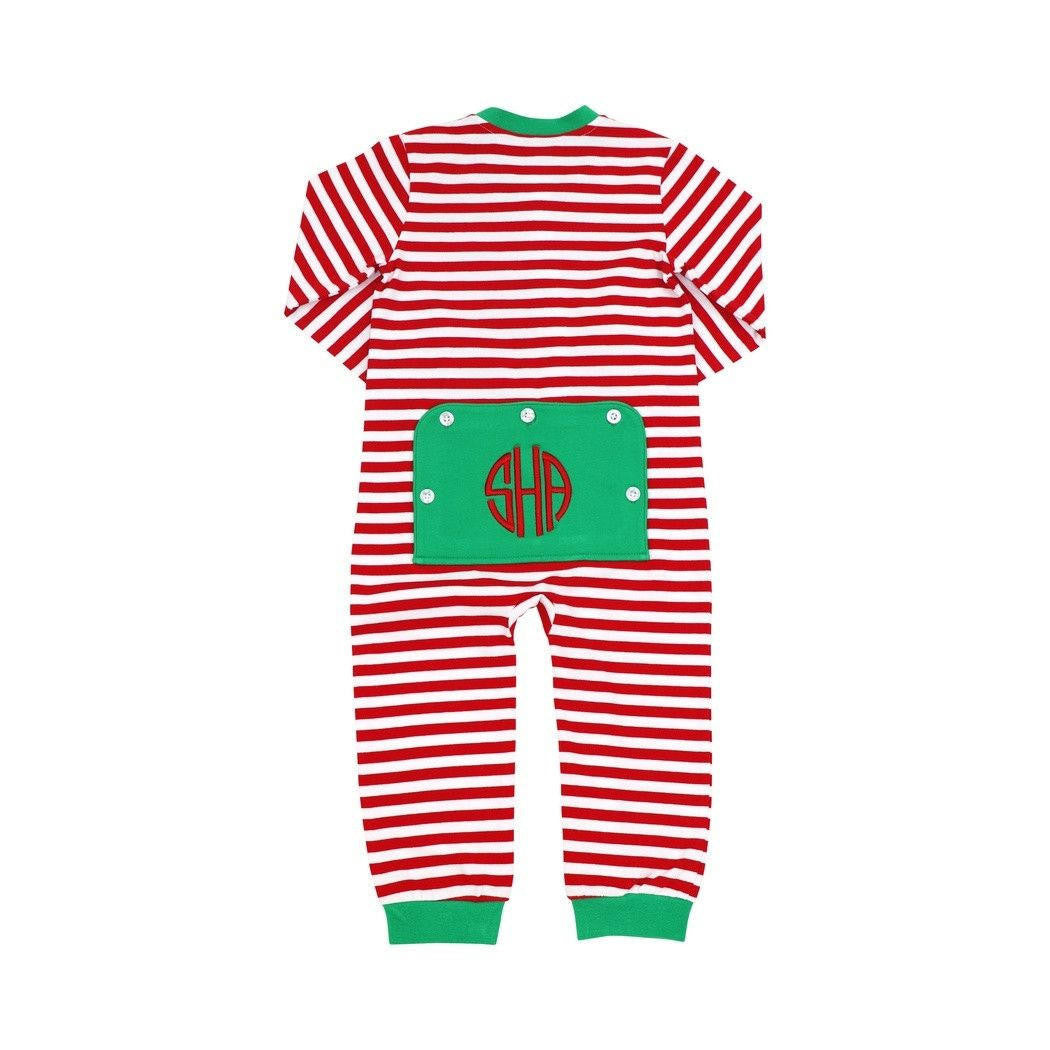 Red Knit Stripe Knit Pajamas - Shipping Mid October  Monogram