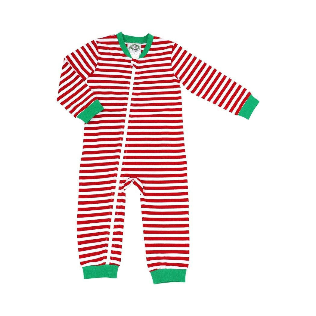 Red Knit Stripe Knit Pajamas - Shipping Mid October  Monogram