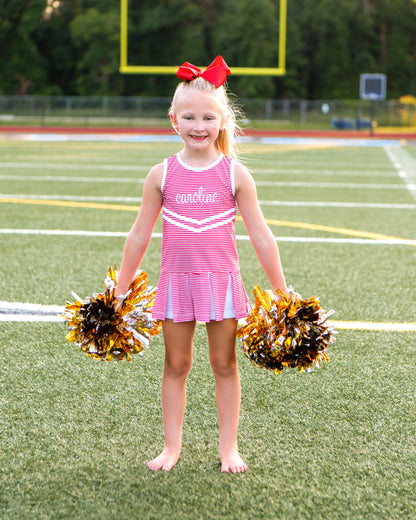 Red Striped Lycra Tennis/Cheer Dress