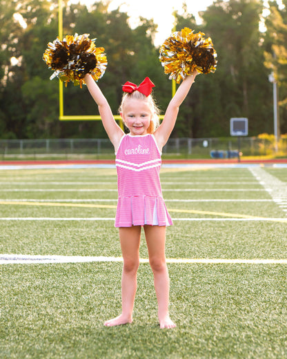 Red Striped Lycra Tennis/Cheer Dress