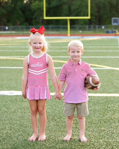 Red Striped Lycra Tennis/Cheer Dress