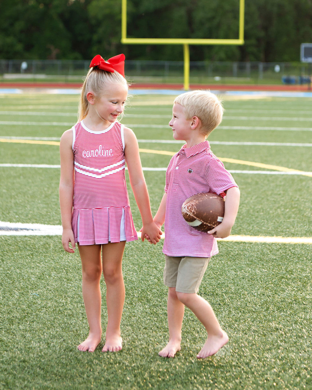 Red Striped Lycra Tennis/Cheer Dress