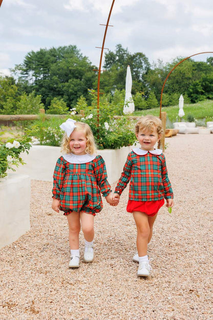 Green And Red Holiday Plaid Diaper Set