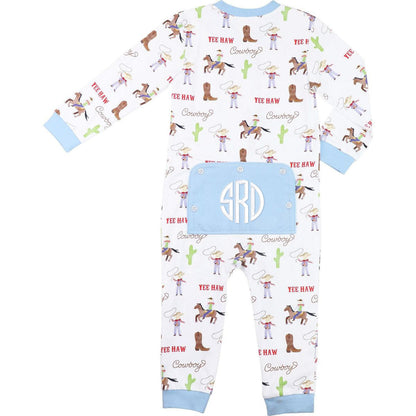 Rodeo Print Knit Zipper Pajamas