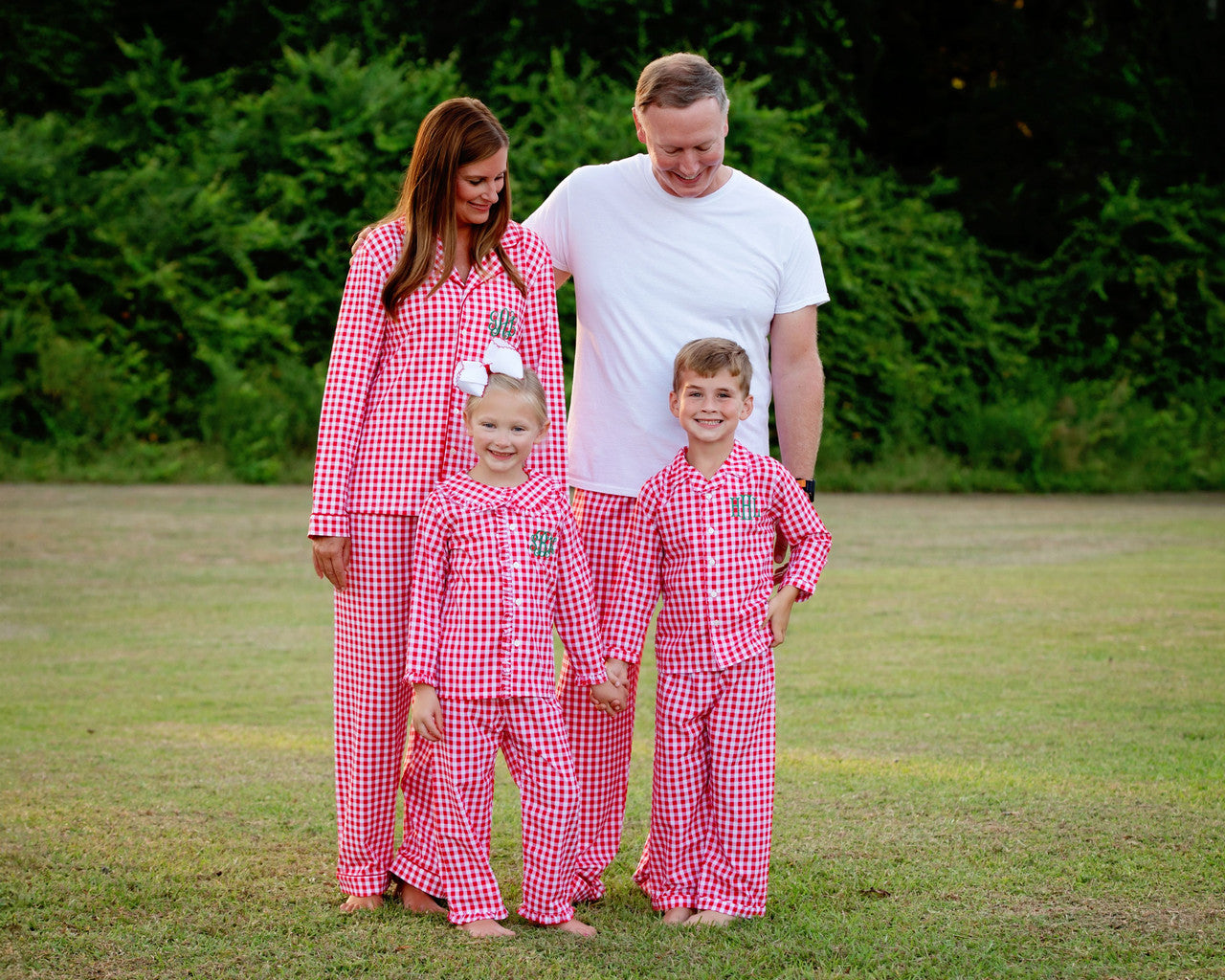 Men's Red Check Knit Pajama Pants