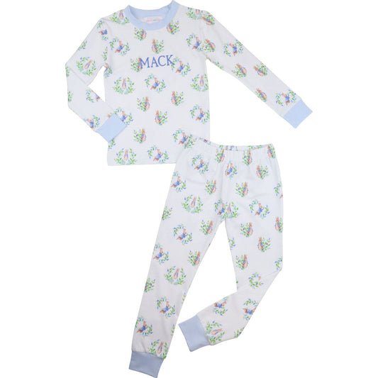 Blue Gingham Peter Rabbit Knit Pajamas