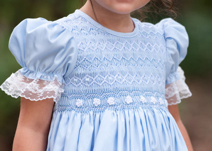 Blue Smocked Florette Dress