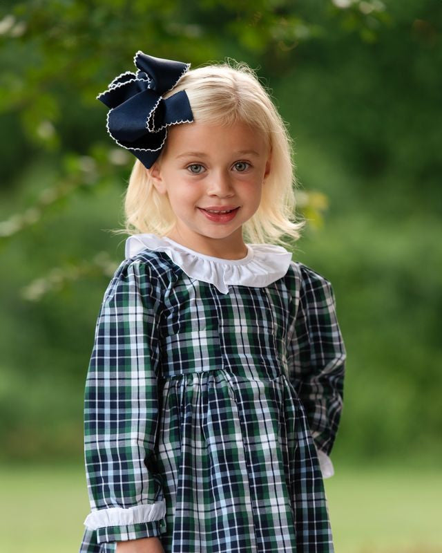 Navy And Green Plaid Dress