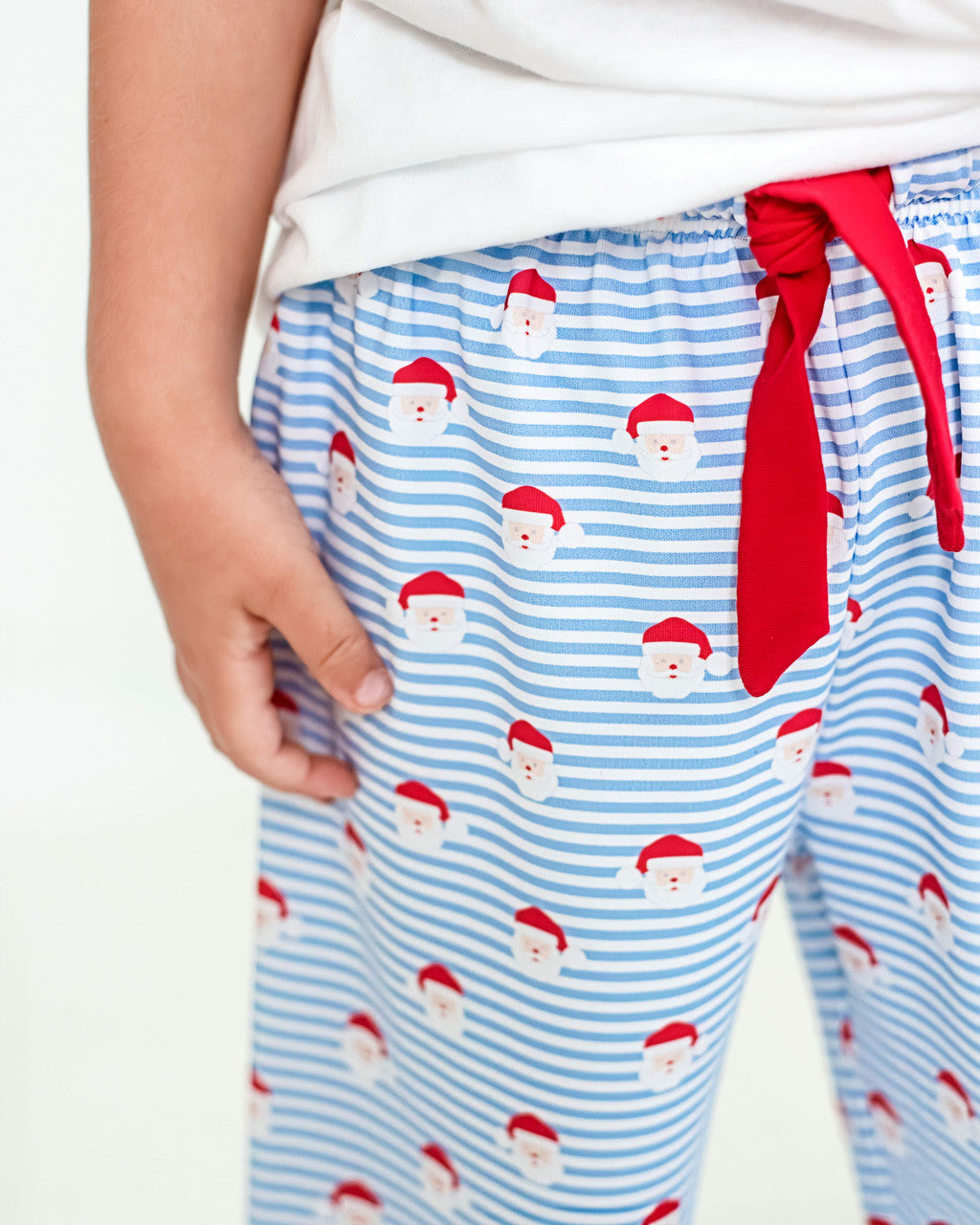 Blue Stripe Santa Knit Pajama Pants