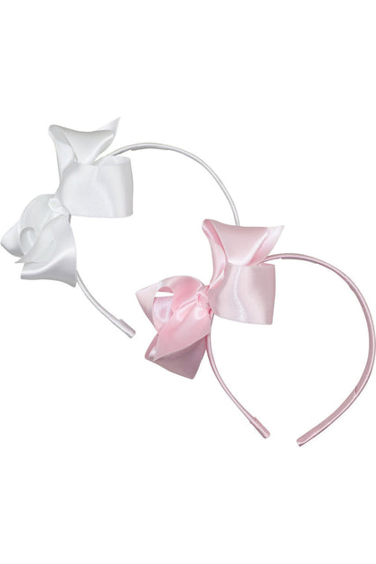 Satin Bow Headband Smocked Threads