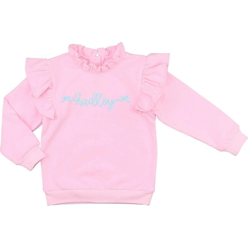 Pink Ruffled Sweatshirt