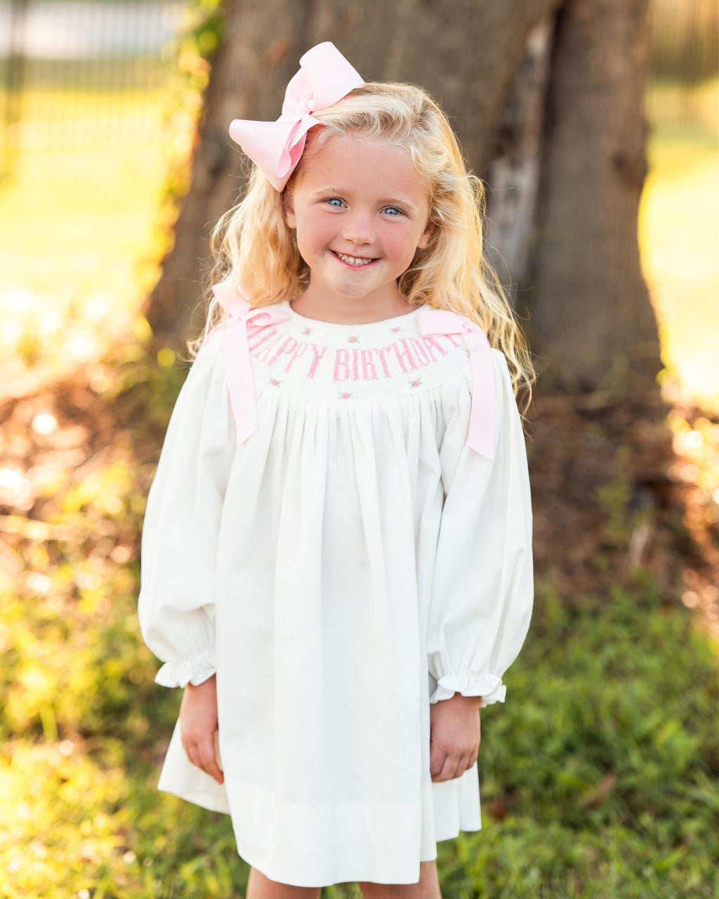 Smocked Happy Birthday Corduroy Dress  Smocked Threads