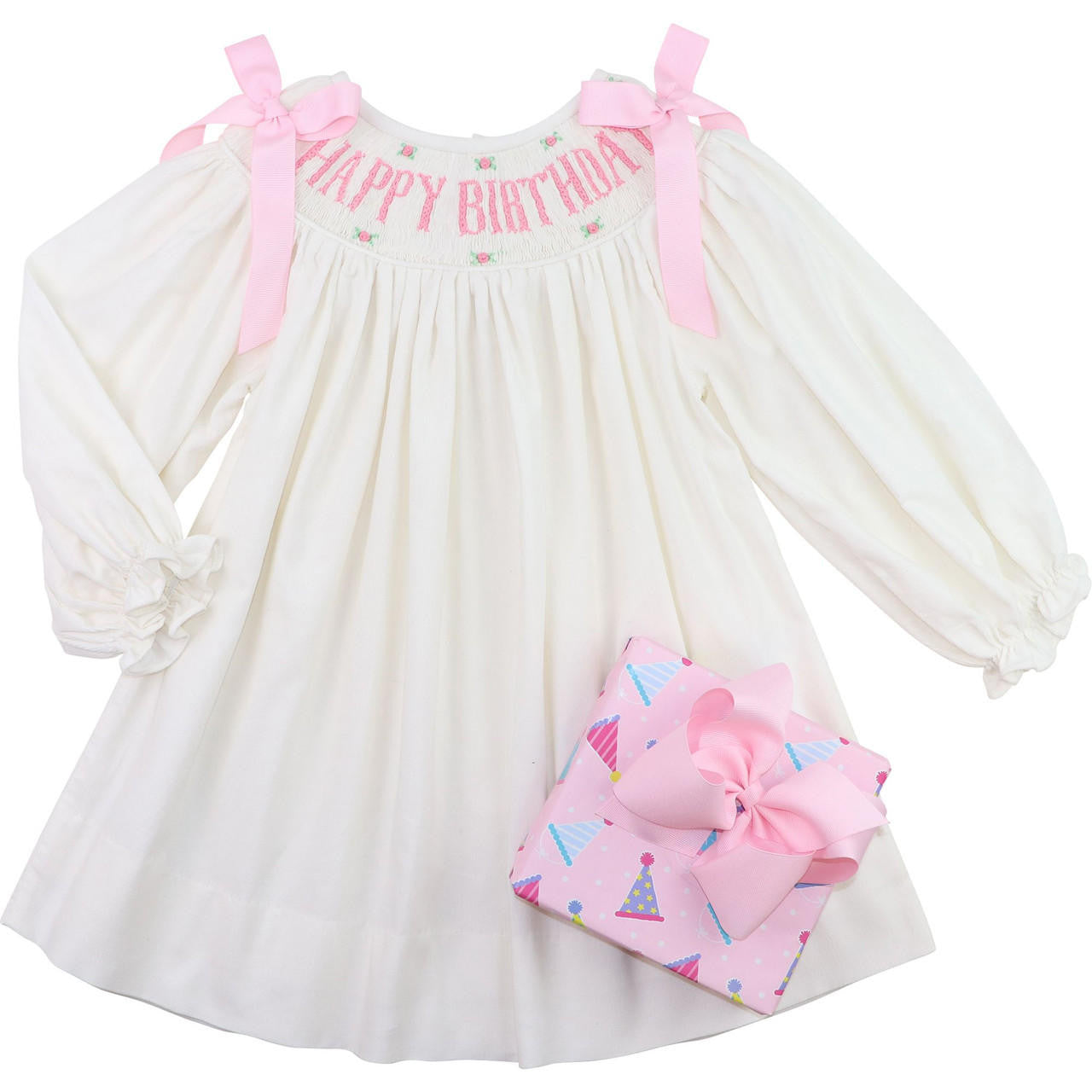 Smocked Happy Birthday Corduroy Dress  Smocked Threads